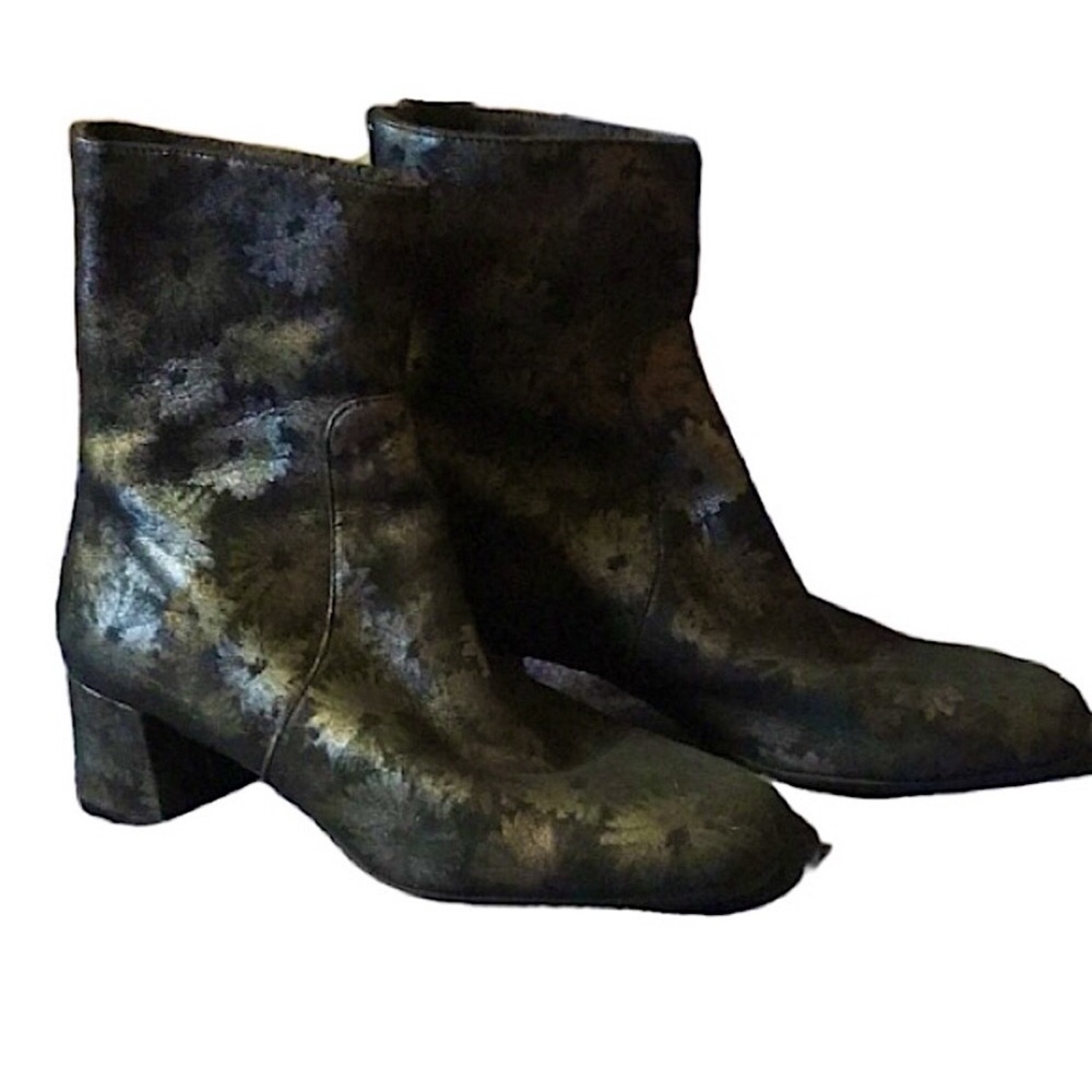 RON WHITE Floral Fur Lined Ankle Boots